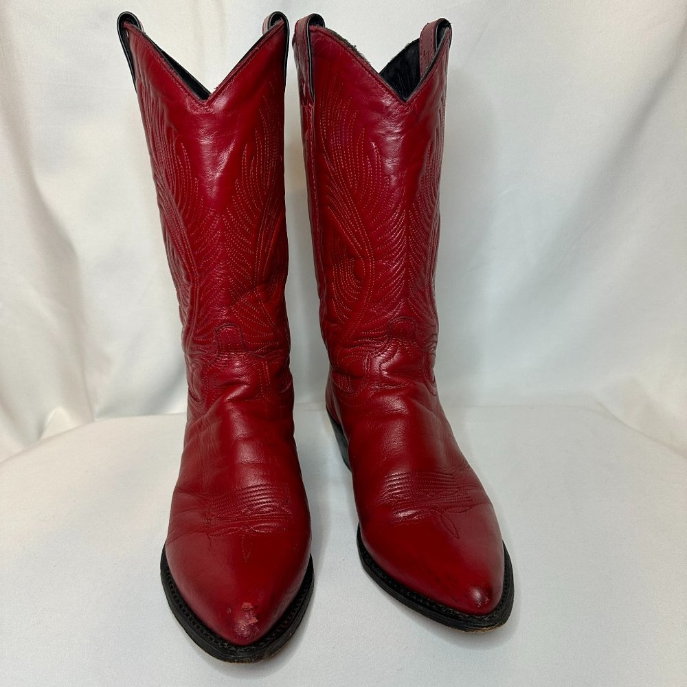 Red Leather Cowgirl Boots